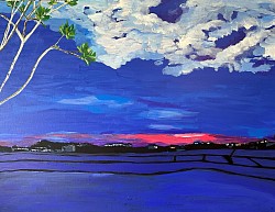 夜 80x100cm 丙烯油畫布